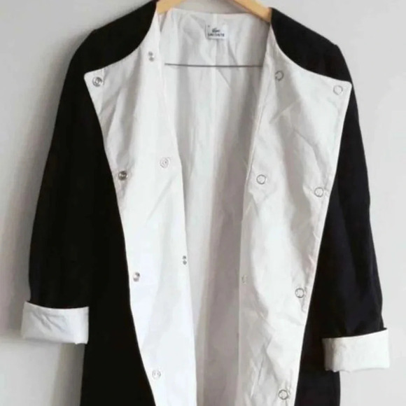 Vintage Lacoste  Blue and white Wool Coat - Picture 4 of 8